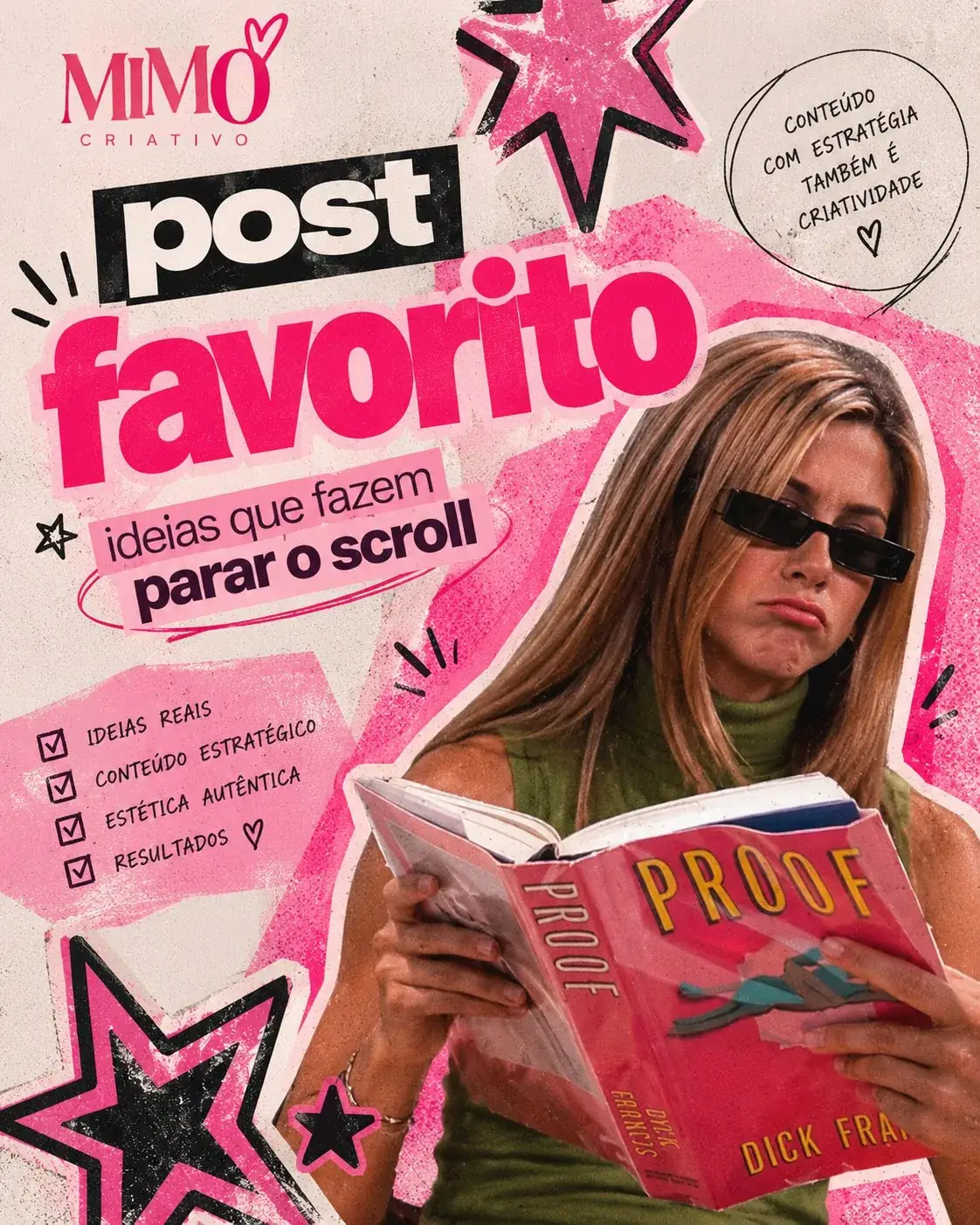Post favorito em colagem rosa