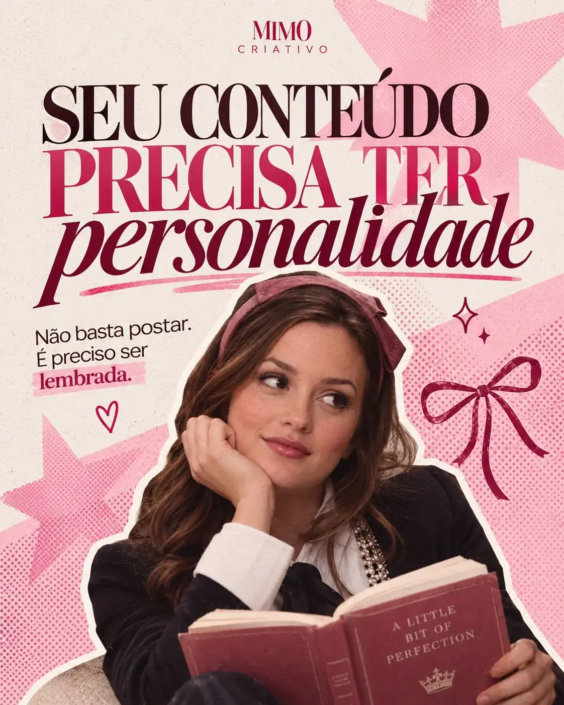 Arte Mimo Criativo sobre conteúdo com personalidade